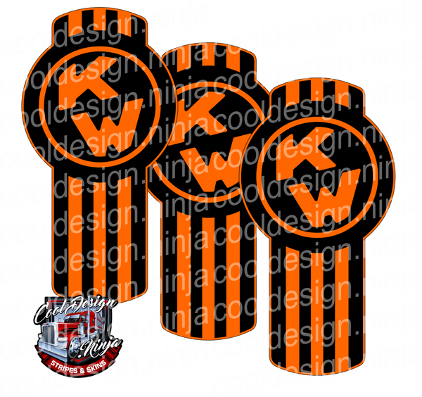 Solid Orange and Black Kenworth Emblem Skin Kit