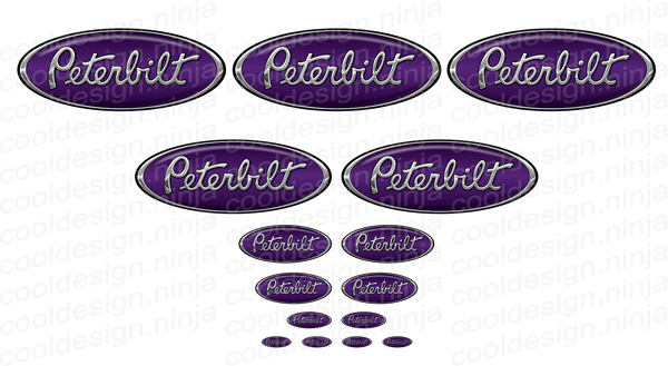 Chrome/Purple Peterbilt Emblem Skins