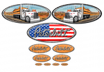 3-Pack Custom Transfer Truck Peterbilt Skins