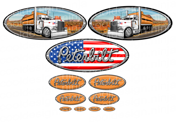 3-Pack Custom Transfer Truck Peterbilt Skins