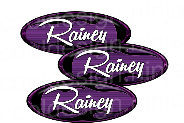 Purple Flame Rainey Peterbilt Emblem Skins