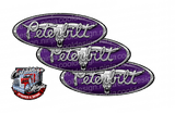 Chrome Longhorn Bull Skull Purple Peterbilt Emblem Skins
