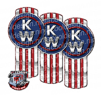 Red Chrome and Blue Kenworth Emblem Skins