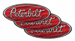 3-Pack Red/Chrome Peterbilt Emblem Skins