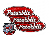 Red and White Shotgun Peterbilt Emblem Skins