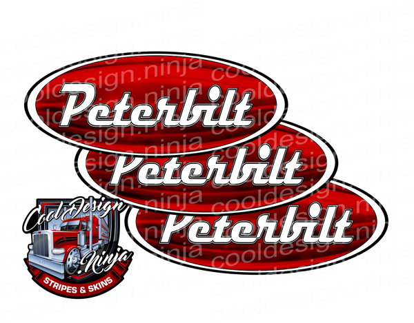 Red and White Shotgun Peterbilt Emblem Skins