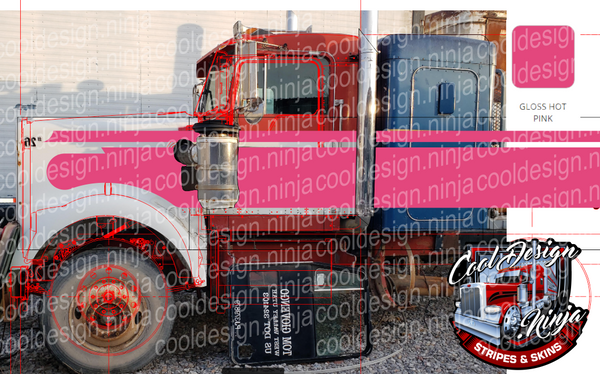 Hot Pink Seminole Kenworth Stripe Kit