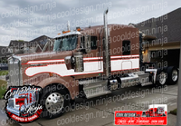 Off White and Red Kenworth W9 Seminole Stripe