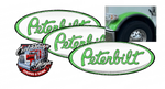 White and Apple Green Peterbilt Emblem Skins