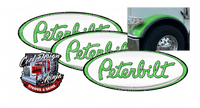 White and Apple Green Peterbilt Emblem Skins