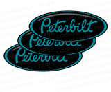 Teal/Black Peterbilt Emblem Skin Kit