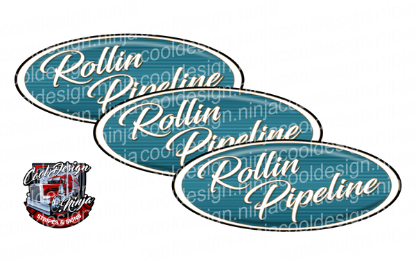 Rollin Pipeline White and Teal Peterbilt Emblem Skins