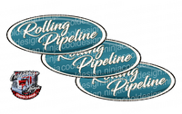 Rolling Pipeline White and Teal Peterbilt Emblem Skins
