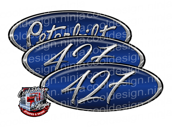 Viper Blue 427 Peterbilt Emblem Skins