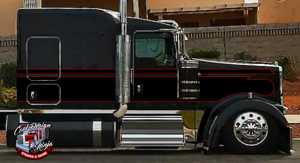 Black and Red Seminole Kenworth Stripe Kit