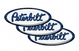 White and Dark Blue Peterbilt Emblem Skins