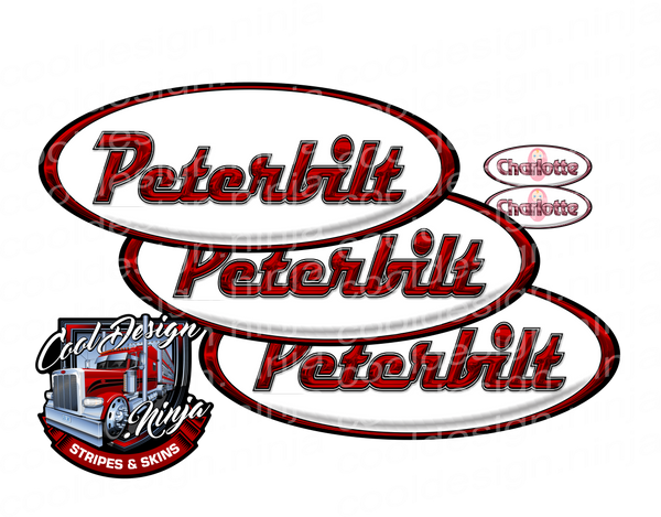 White and Red Shotgun Peterbilt Emblem Skins