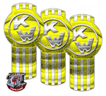 3-Pack Yellow/Chrome Kenworth Emblem Skins