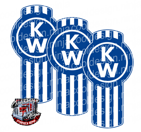 Vertical Blue and White Kenworth Emblem Skins