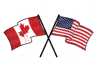 Canadian American Crossed Flag Decal