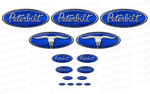 Cobalt Blue/Chrome Bull Skull 389 Pete Emblem Skin Kit