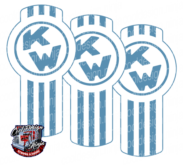 Light Blue and White Kenworth Emblem Skin Kit