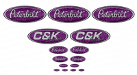 3-Pack of Purple/Grey C&K Peterbilt Emblem Skins