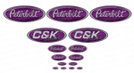 3-Pack of Purple/Grey C&K Peterbilt Emblem Skins