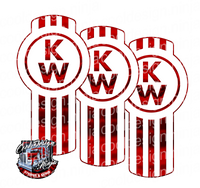 Red and White Vertical Kenworth Emblem Skin