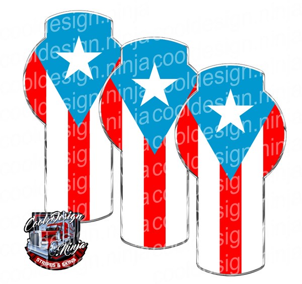 Puerto Rico Flag Kenworth Emblem Skin Kit