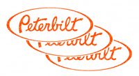 Orange and White Peterbilt Emblem Skins